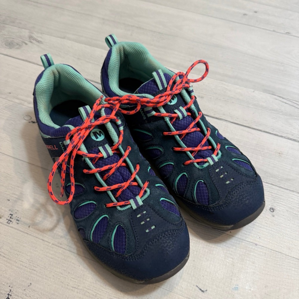 Merrell Chameleon WTPF Waterproof Hiking Shoes Women's 6M Navy‎ Purple Aqua